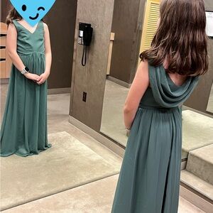Sage green jr bridesmaids dress